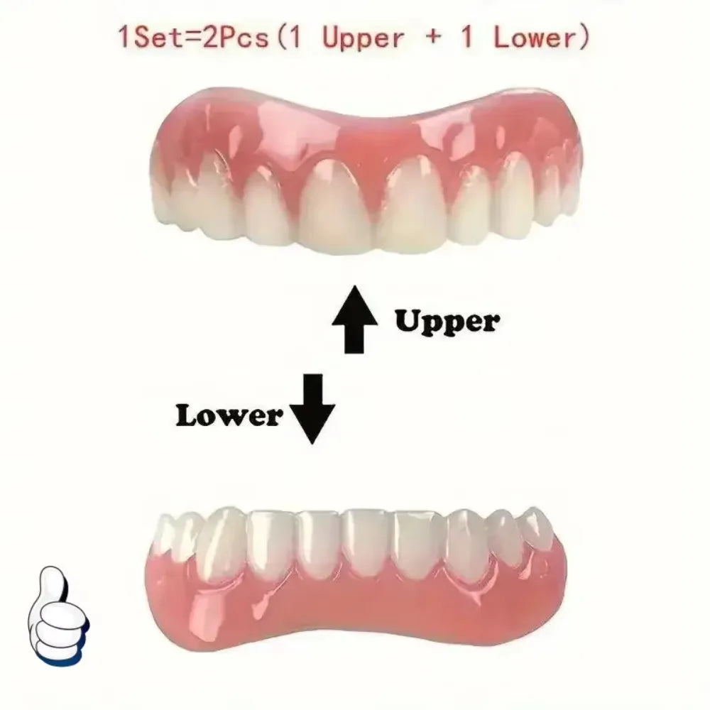 Soft Temporary Cosmetic Teeth Covers for Upper and Lower Teeth