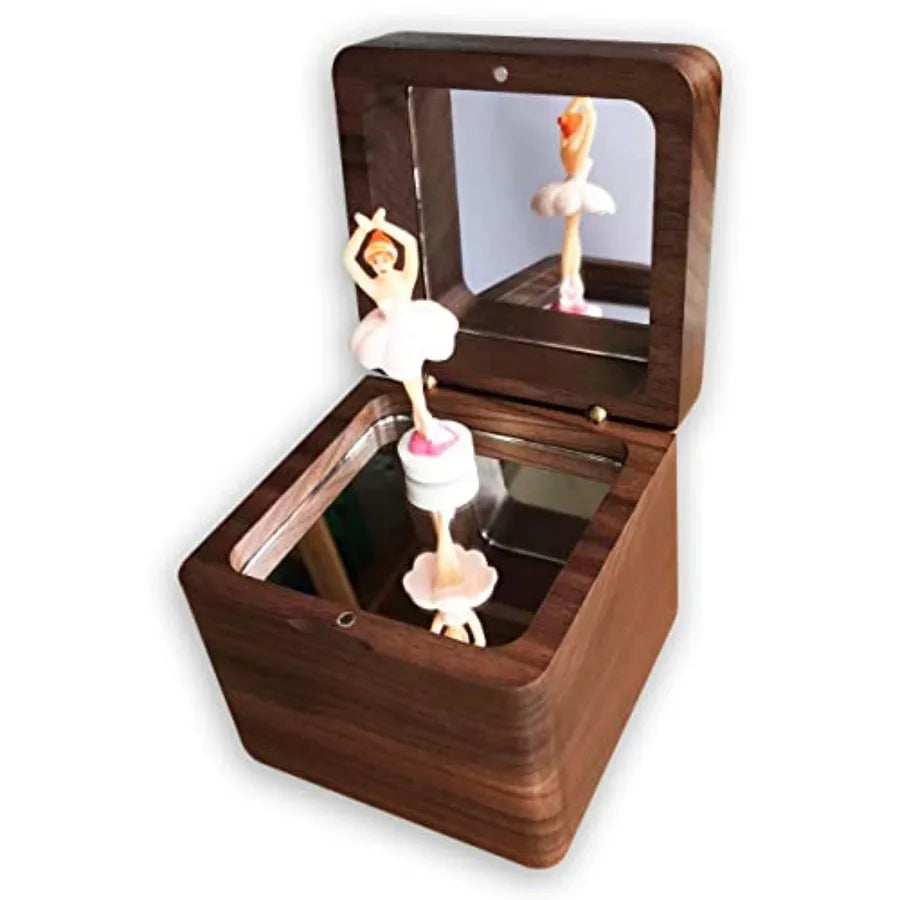 BinkeGG Wooden Wind up Music Box with Sankyo Musical Mechanism Tune: What a Wonderful World