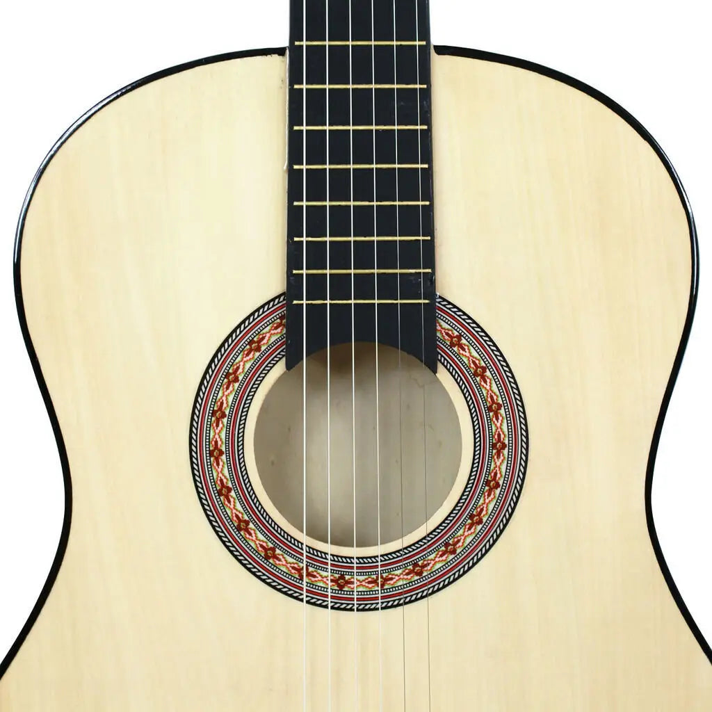 38 Inch Beginners Acoustic Guitar With Guitar Case, Strap, Tuner, Pick Natural