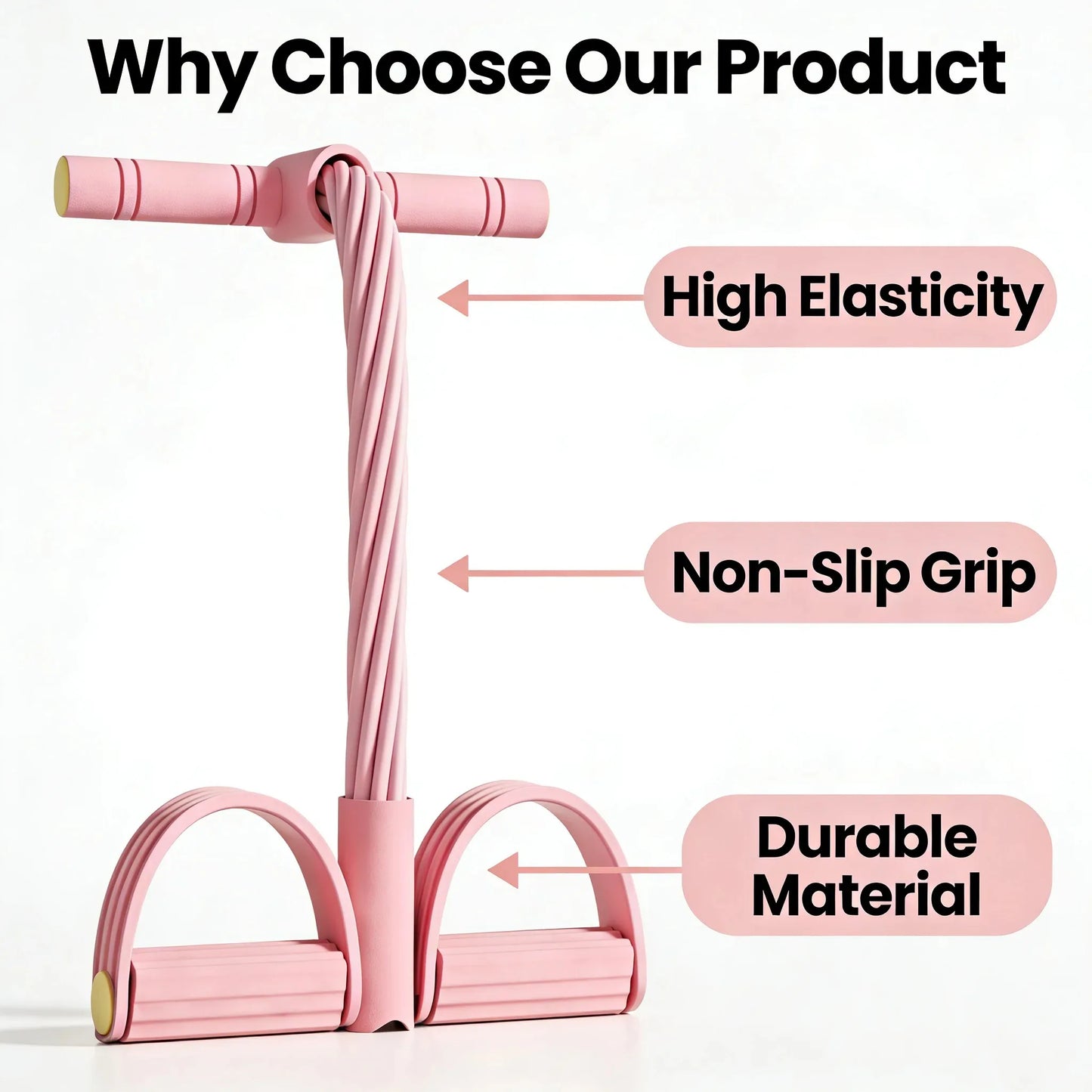 Heavy-Duty PVC TPE Foot Pedal Resistance Band Anti-Slip Footrest Professional Fitness Tool for Leg Exercise and Sit-Ups at Home