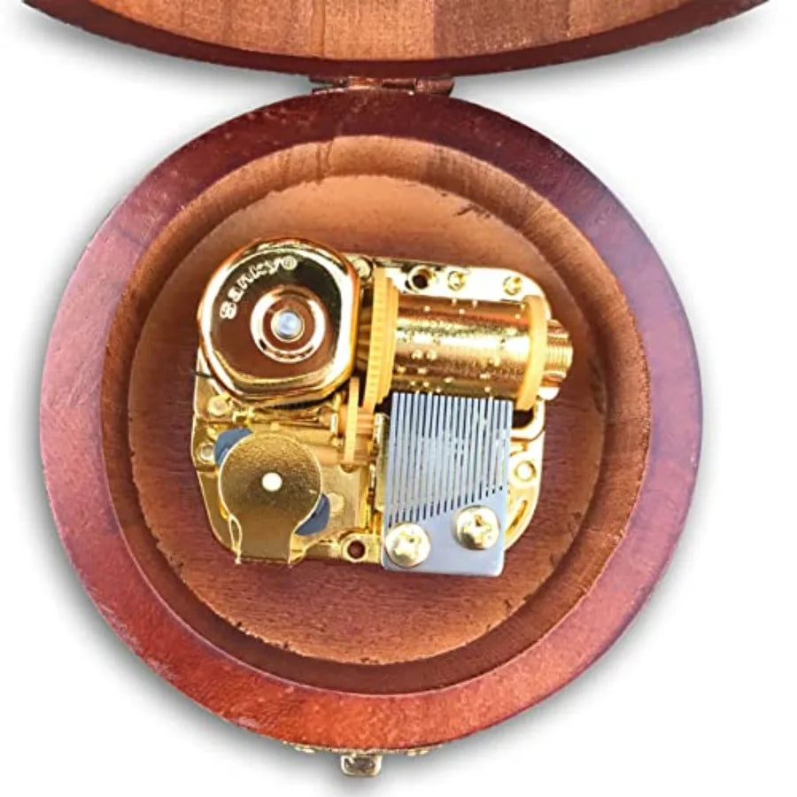 BinkeGG Wooden Wind up Music Box with Sankyo Musical Mechanism Tune: What a Wonderful World