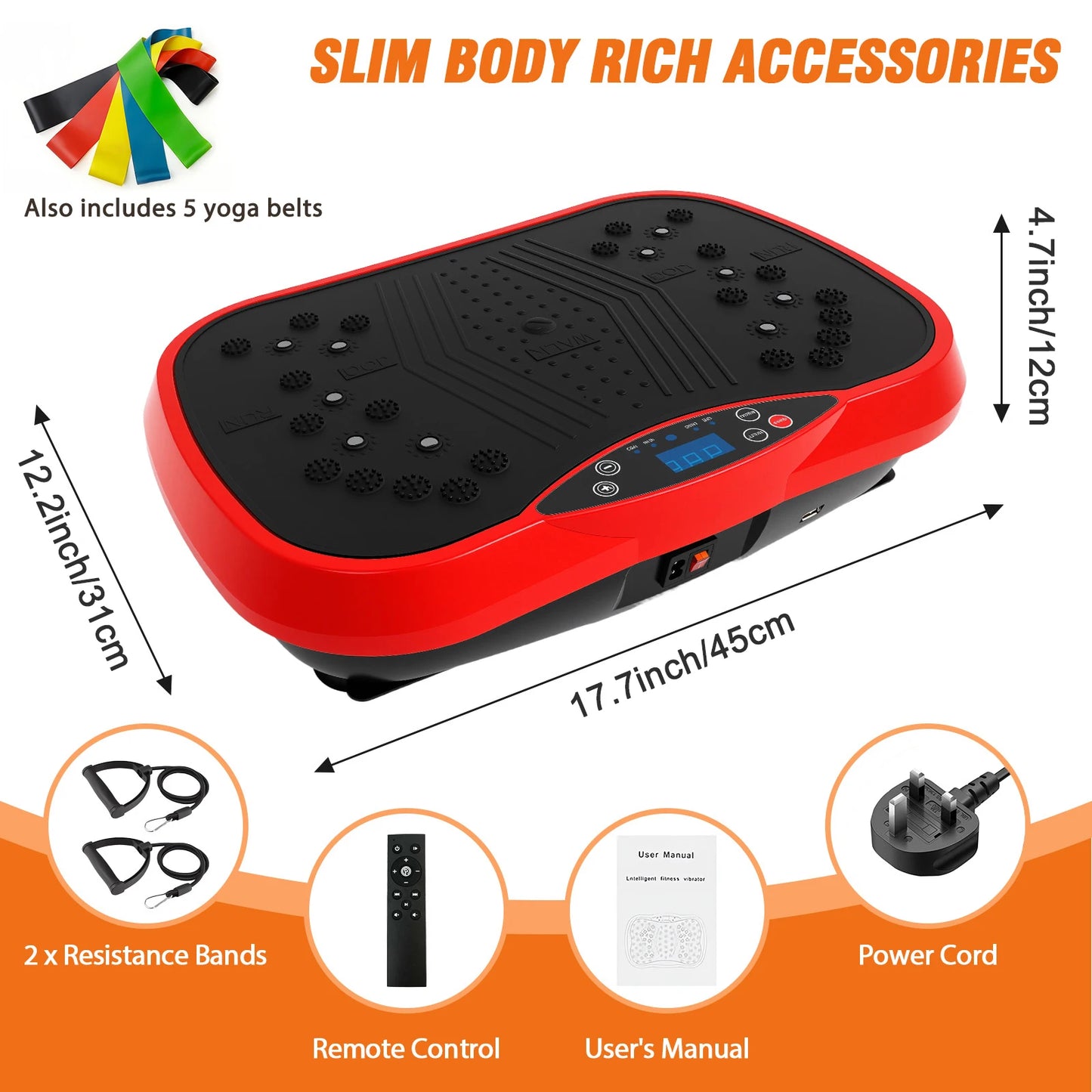 Portable Vibration Plate Exercise Machine With Bluetooth Bands