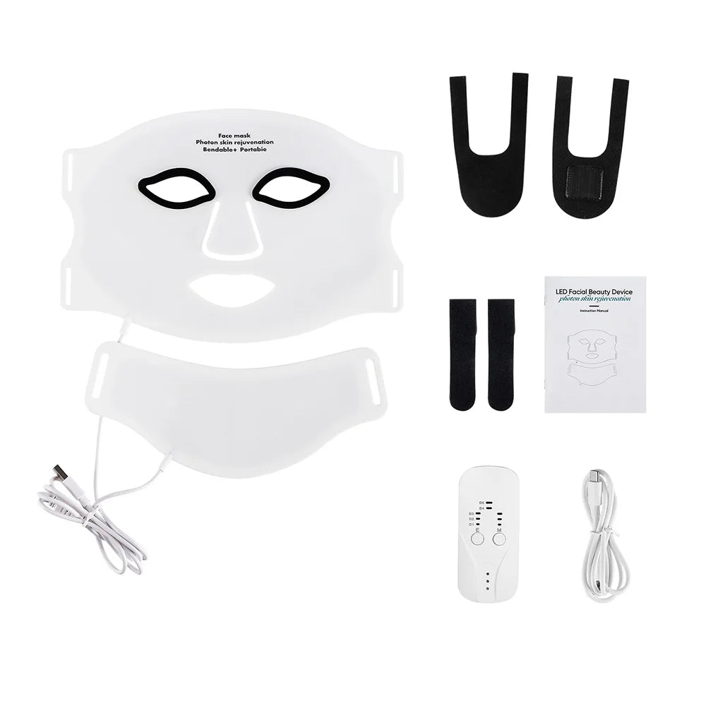 Iebilif Wireless LED Face And Neck Light Therapy Mask