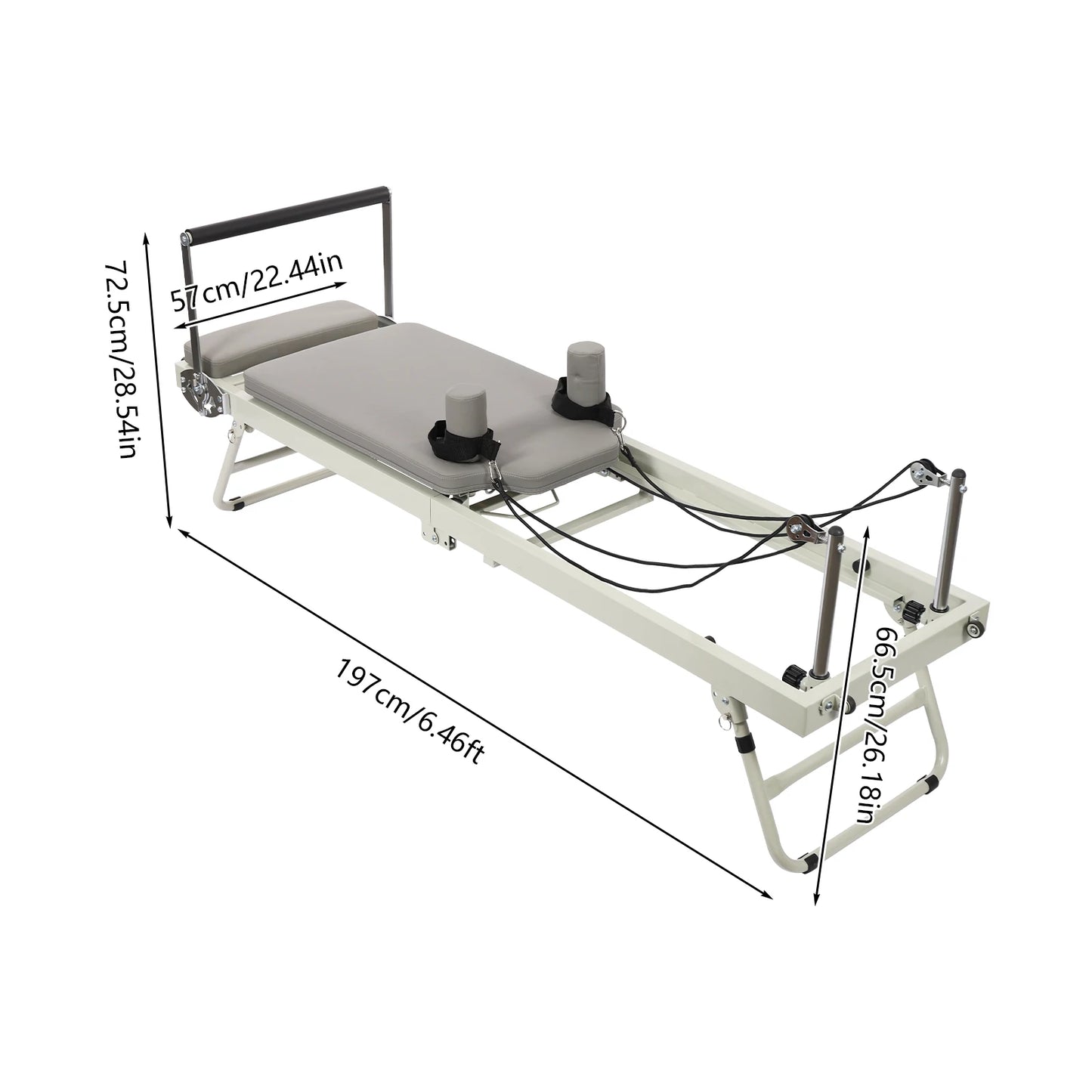 120kg/264.55lbs Foldable Pilates Reformer Machine, Multifunctional Yoga Fitness Equipment, Pilates Exercise Equipment