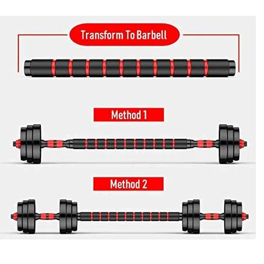 22lb 2-in-1 Adjustable Dumbbell & Barbell Set for Home Exercise & Fitness