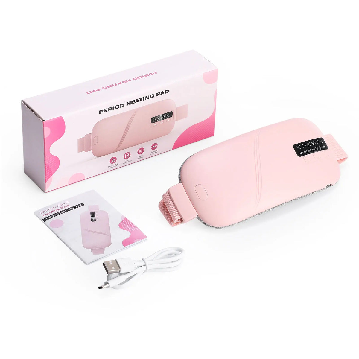PASTSKY Electric Heated Waist Massager for Menstrual Cramp Relief