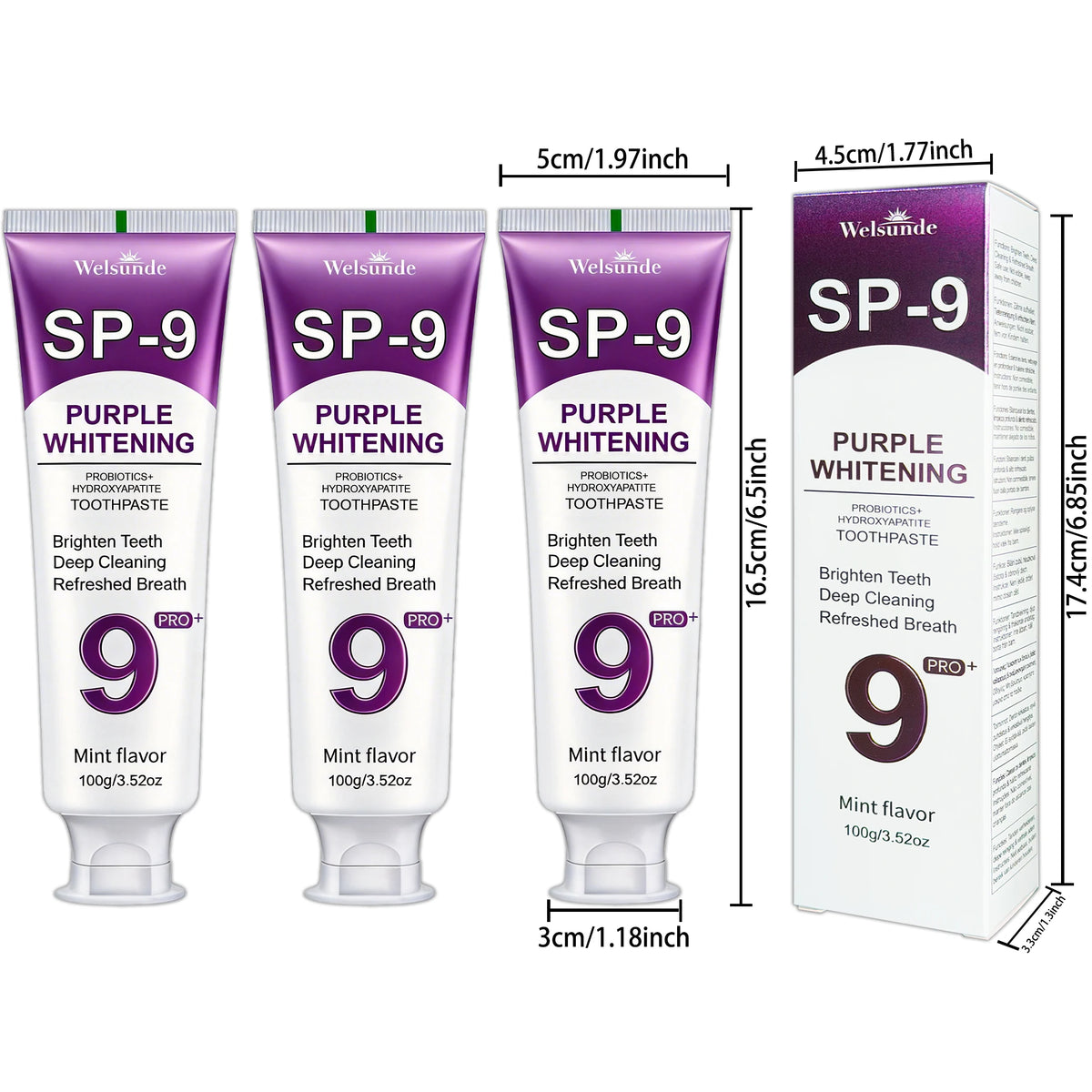 Welsunde Hydroxyapatite Whitening Toothpaste for Fresh Breath and Gum Care
