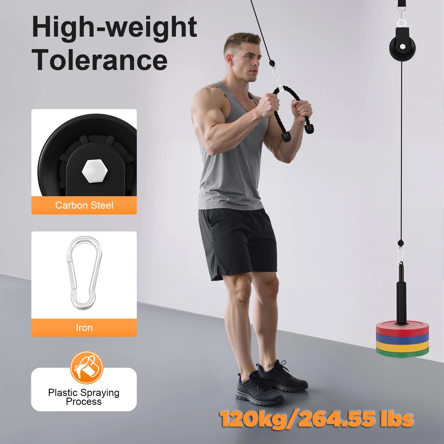Cable Pull Fitness System 120kg Weight Capacity for Gym Training