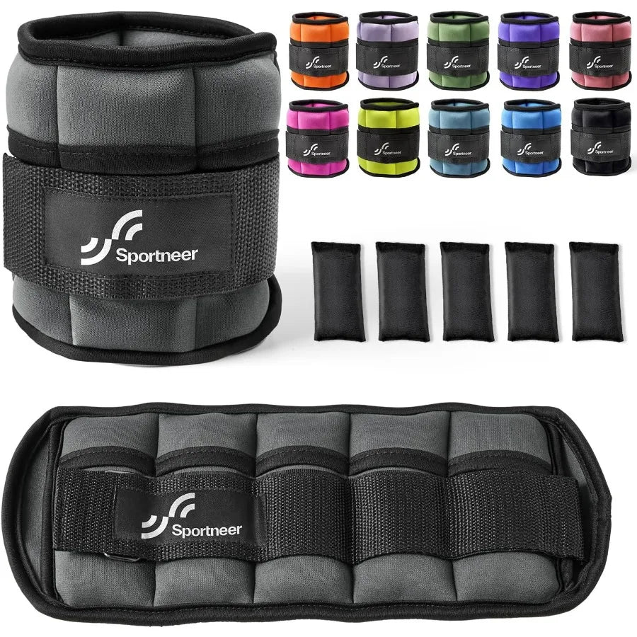 Adjustable Ankle Weights 1 Pair 2 4 6 8 10 Lbs Leg Weight Straps for Women Men, Weighted Ankle Weights Set for Gym,Fitness, Work