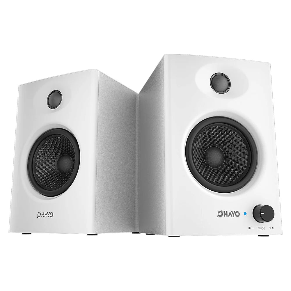 OHAYO Active Bluetooth 5.3 Bookshelf Speakers, 60W MDF Wooden Speaker Unit , 2.0 Computer PC Monitor Gaming Speakers,RCA/AUX/USB