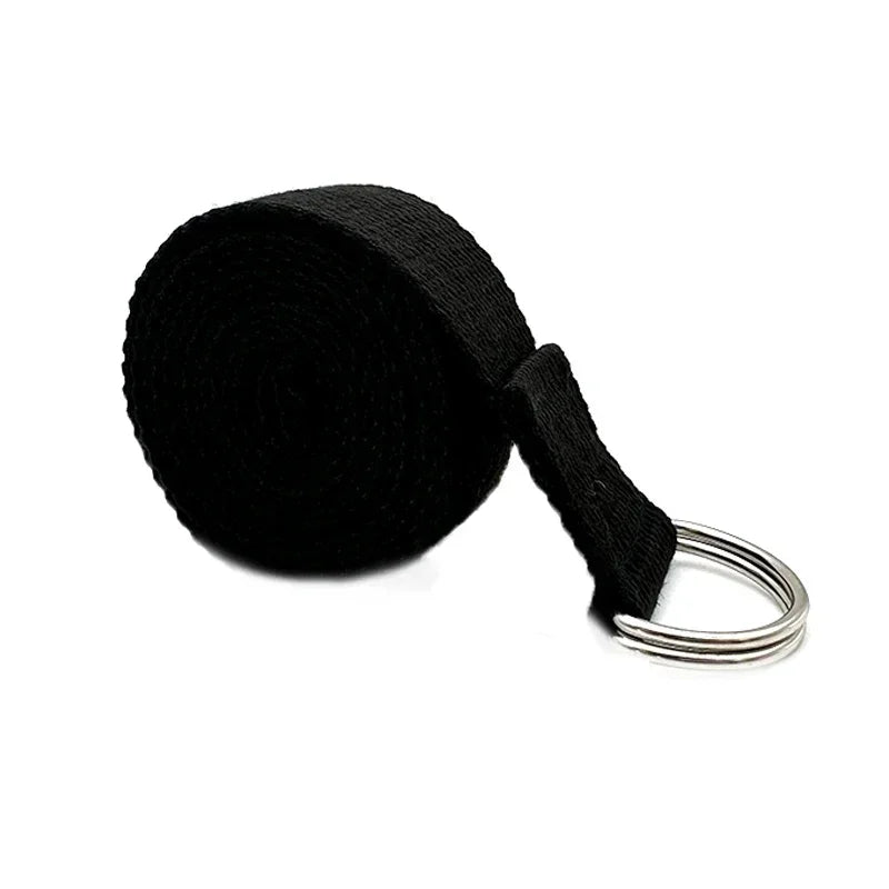 1.8mx3.8cm Yoga Strap Durable Cotton Exercise Straps Adjustable D-Ring Buckle Gives Flexibility for Yoga Stretching