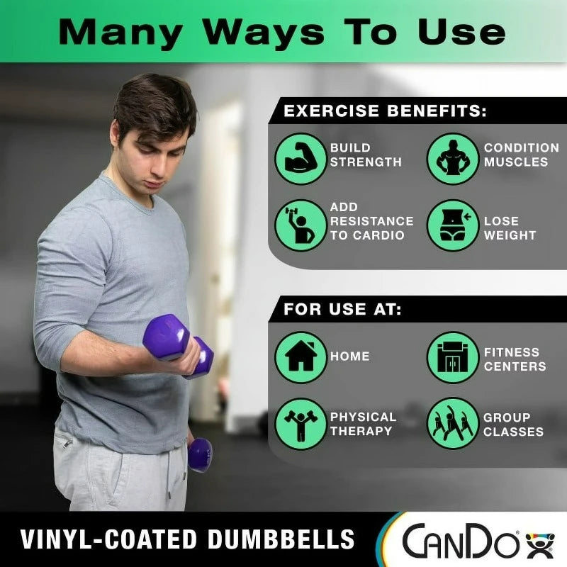 Vinyl Coated Dumbbell For Strength Training Home Gym