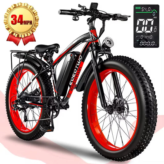 EOEOTWOC 1500W Electric Mountain Ebike 34MPH Fat Tire