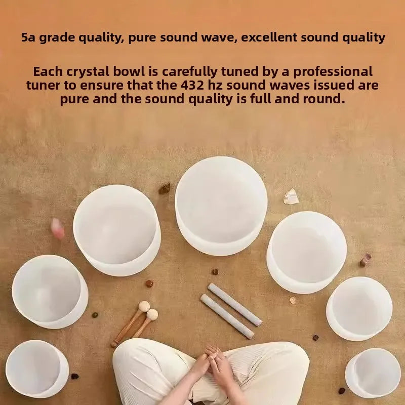 432hz Crystal Quartz Singing Bowl Yoga Meditation Sound Therapy Percussion Musical Instruments Professional Tibetan Sound Bowl