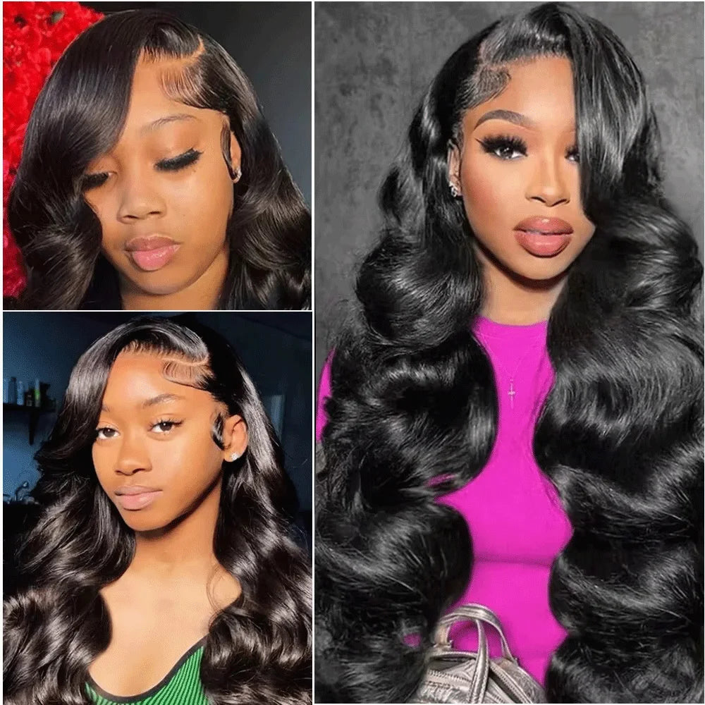 13x6 HD Transparent Lace Front Wigs 5x5 13x4 Body Wave Lace Frontal Wig  40 Inch Brazilian Preplucked Human Hair 200% Density