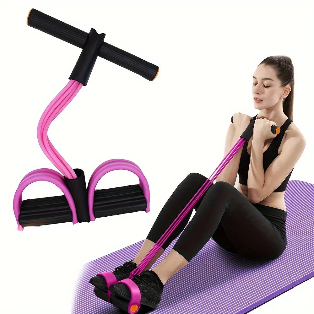 6-Tube Resistance Band, Multi-Functional Elastic Yoga Pull Rope for Arms, Legs, Waist & Abs, Durable Latex Fitness Equipment