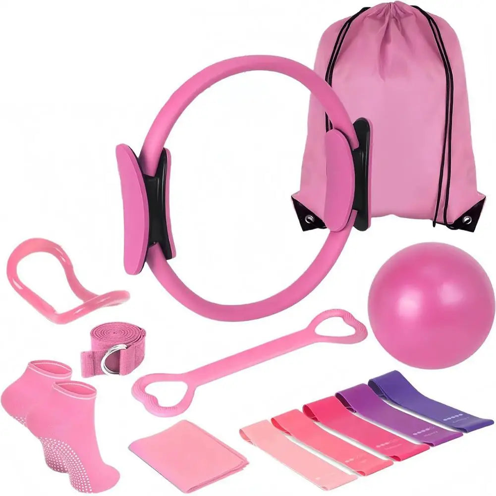 13 Piece Yoga Circle Gym Set, Solid Color PP, Stretching and Core Training Equipment, Fitness Tools for Sculpting and Flexibilit