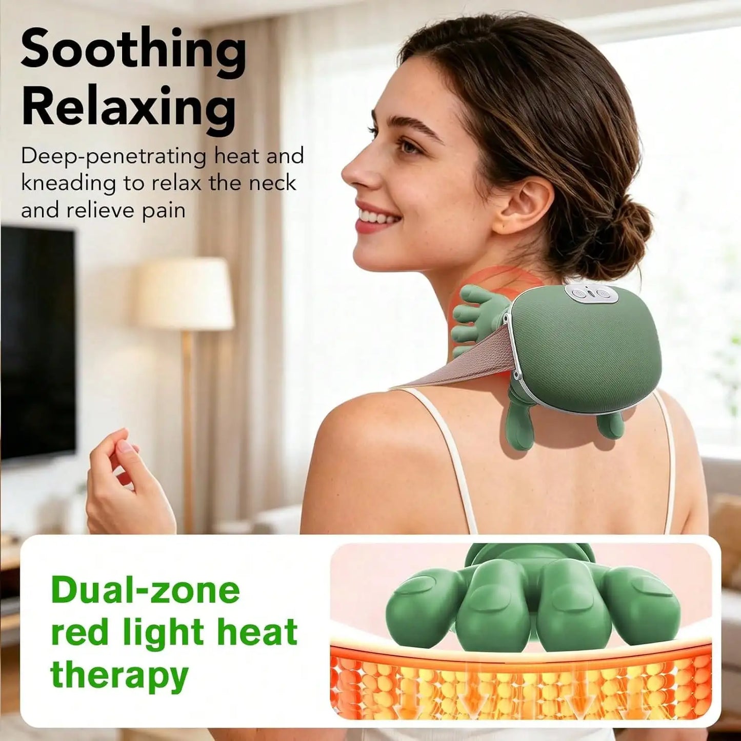 4D Neck Massager With Heat USB Portable Deep Kneading