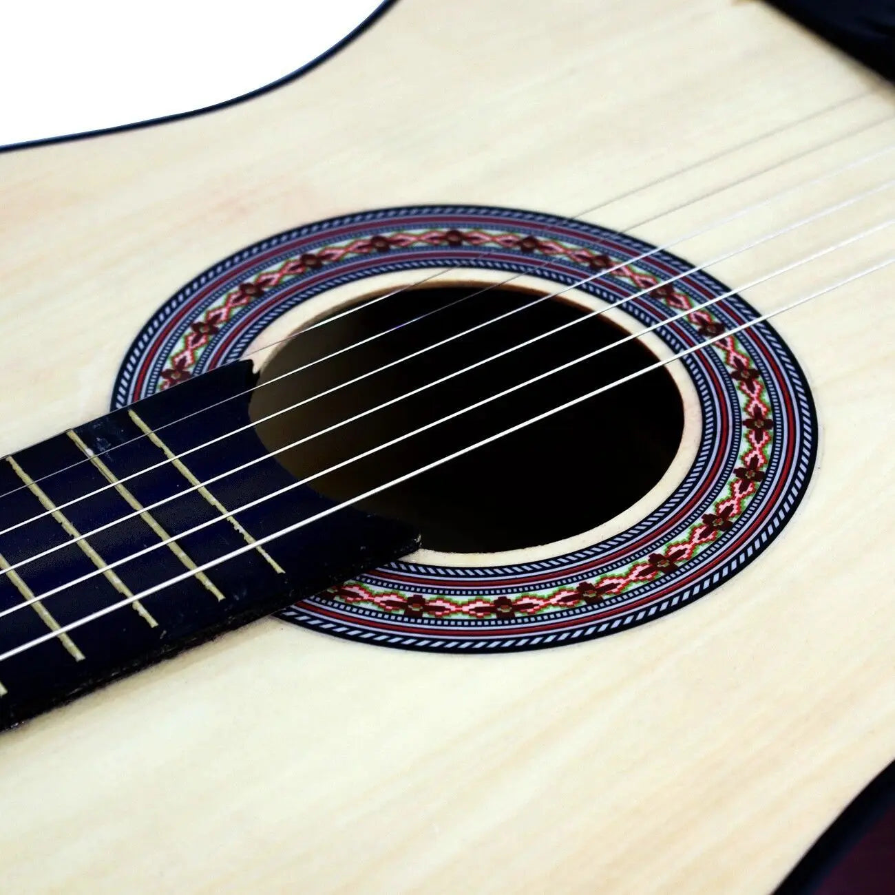38 Inch Beginners Acoustic Guitar With Guitar Case, Strap, Tuner, Pick Natural