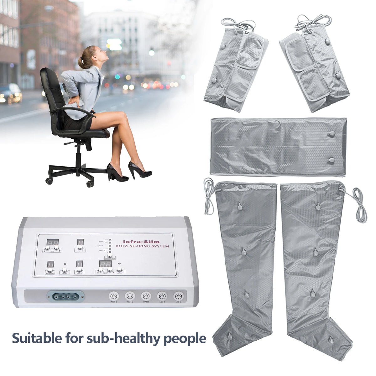 Air Pressure Heating Leg Massager for Body Circulation and Relaxation