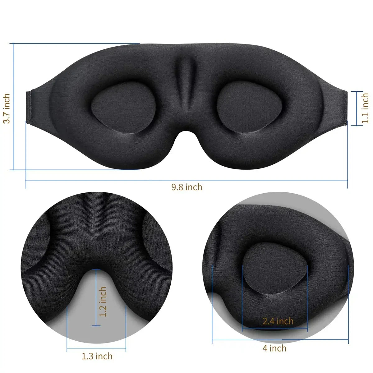 Flash sale : Eye Mask for Sleeping 3D Contoured Cup Blindfold Concave Molded Night Sleep Mask Block Out Light with Women Men with Earplugs