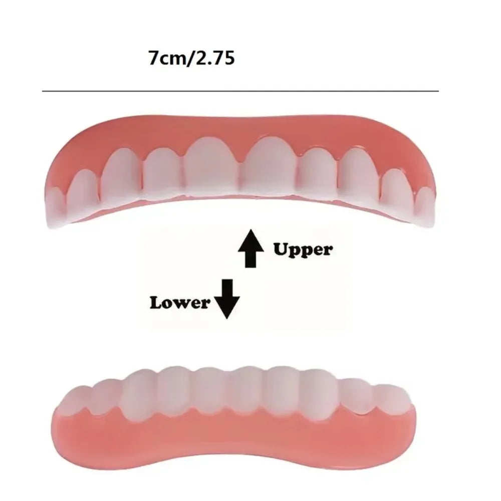 Temporary Cosmetic Teeth Set With Upper And Lower Decorative Veneers